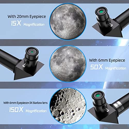 Alkinshue Kids Telescope 70mm 400mm 24-180X AZ Mount with Tripod