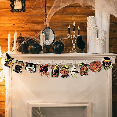 Vintage Halloween Banner with 10 Cute Designs