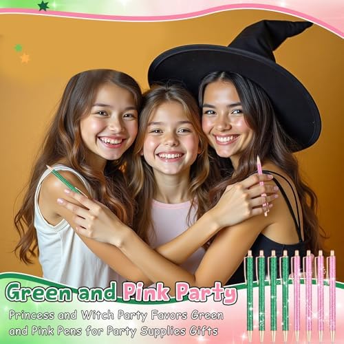 16 Pcs Princess and Witch Glitter Ballpoint Pens