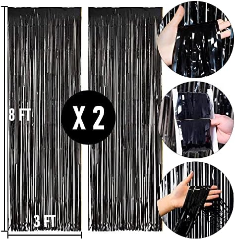 Dazzle Bright 2 Pack Black Backdrop Curtains