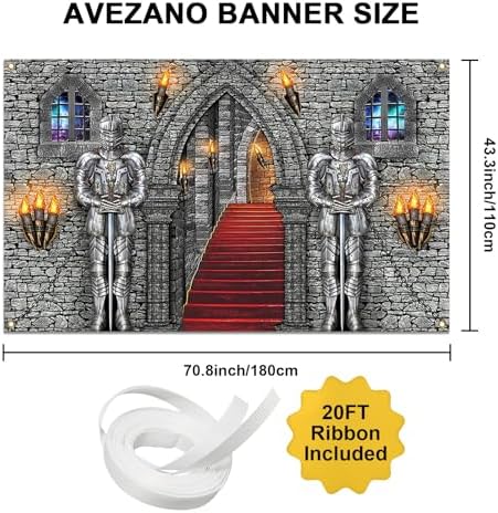 Avezano Medieval Banner for Castle Backdrop Party Decor