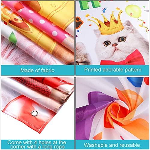 Tatuo Cat Birthday Backdrop Party Photo Decor
