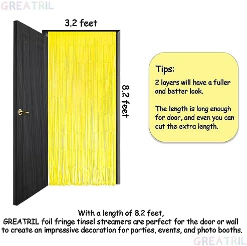 Yellow Streamers Party Backdrop - 2 Packs 32ft x 82ft