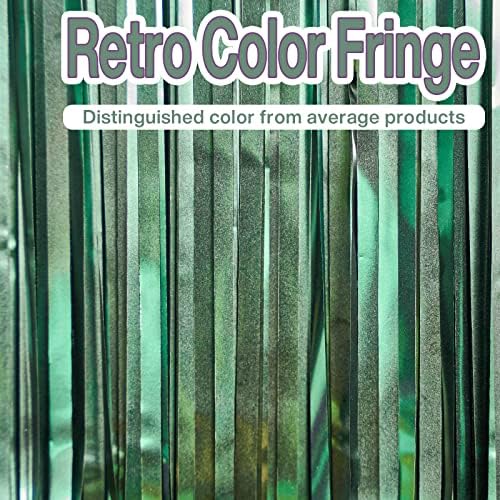PartyWoo Retro Green Foil Curtain 2 pcs