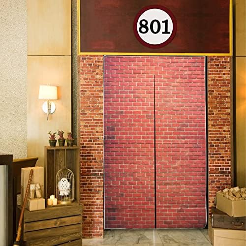 Red Brick Wall Party Backdrop with Door Numbers