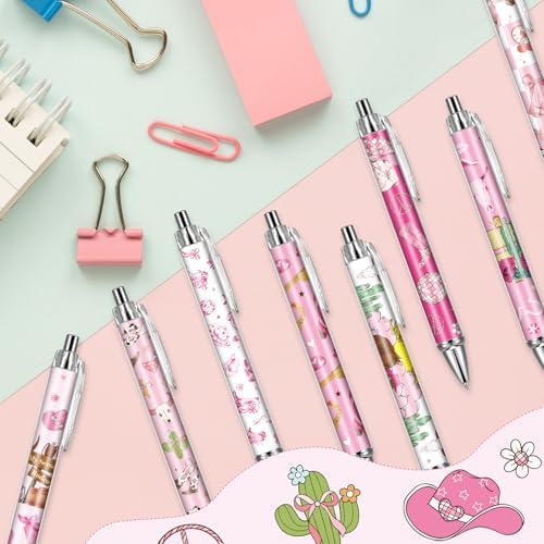 Cowgirl Pink Ballpoint Pens 24 Pcs Retractable Western Style