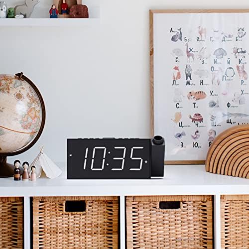 Mesqool Projection Alarm Clock with FM Radio and Dual Alarms