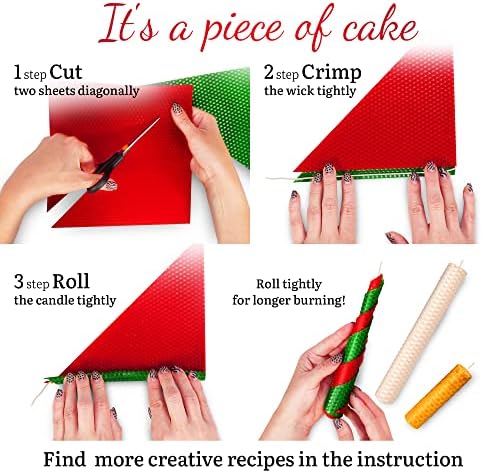 Christmas Candle Rolling Kit - DIY Beeswax Candle Making for All Ages