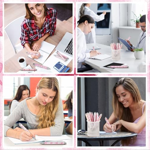 48 Pcs Coquette Pink Bow Ballpoint Pens for Women