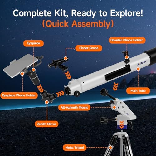 SVBONY SV520 High-Powered Refractor Telescope Kit for Beginners