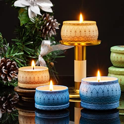 Domivirgo Candle Tins with Lid 16pcs 8 Designs