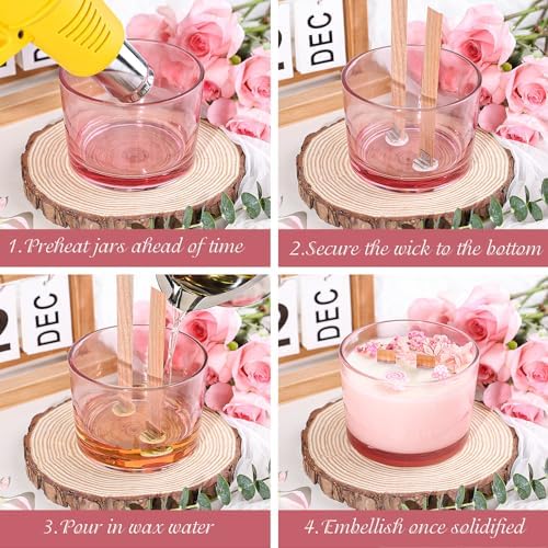 CONNOO 6 Pack 16 oz Candle Jars with 3 Wicks and Metal Lids