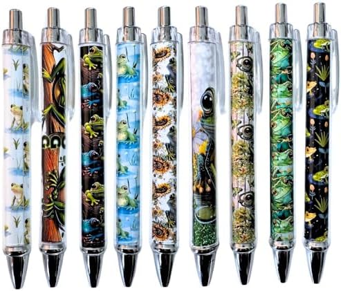 10PC Cute Frog Pens with Green Design