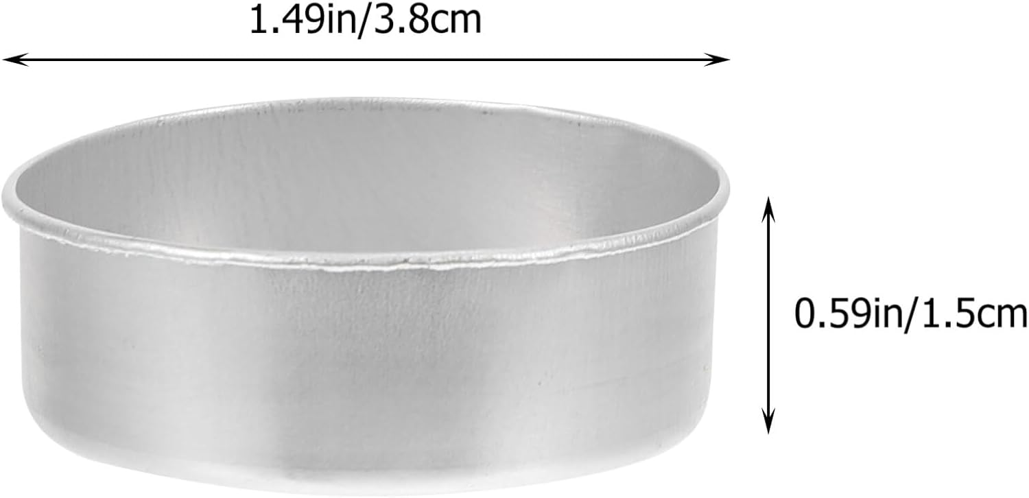 TEHAUX 100pcs Aluminum Tea Light Cups with Candle Wicks