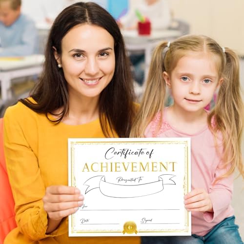 Certificate of Achievement 25 Award Certificates 8x10 Inch for Kids Students Teachers