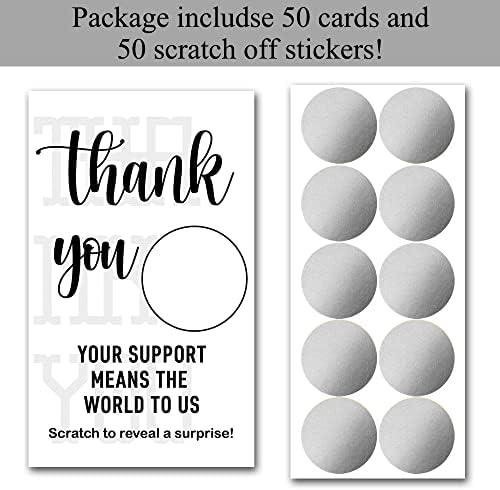 Haizct 50 Pack Thank You Scratch Off Cards for Events 1