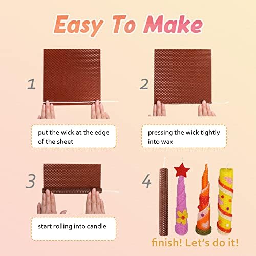 Bingfuego Beeswax Candle Making Kit for Kids 12 Sheets