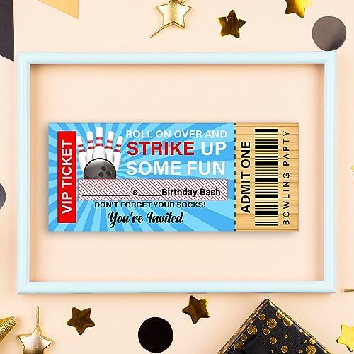 LyoGao 20 Piece Bowling Party Invitation Set with Envelopes