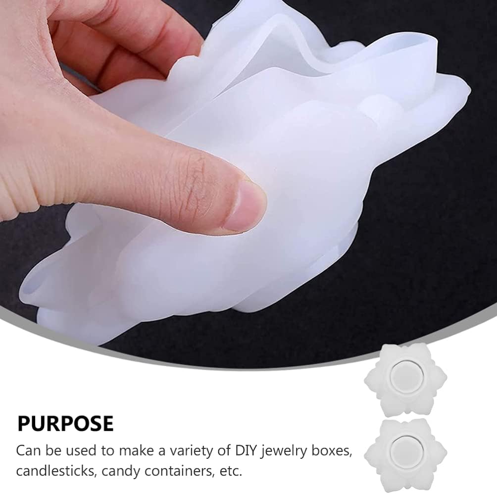 Uonlytech 2pcs Silicone Lotus Candle Holder Molds