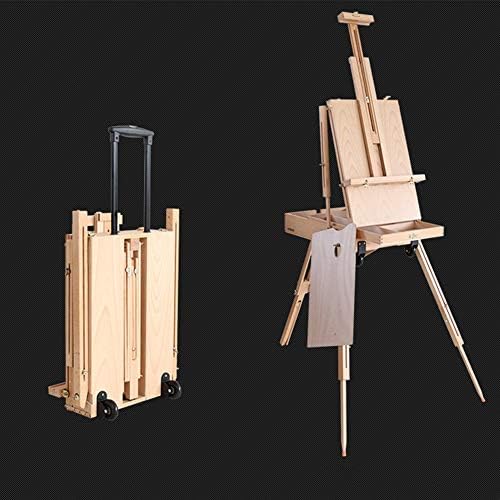 Red Easel Stand with Wheels and Drawer