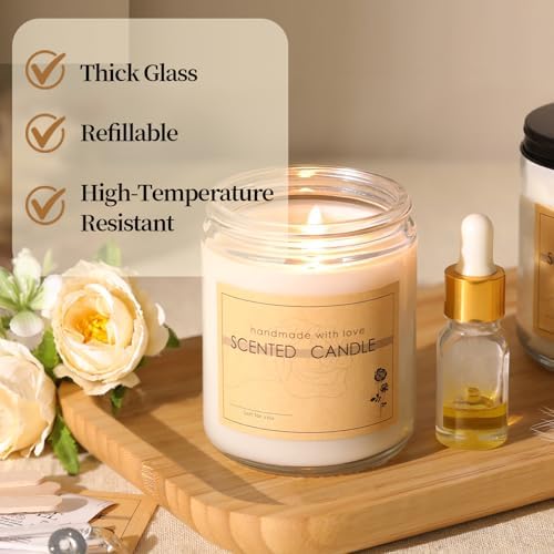 HAVITI 12-Piece Candle Jar Set with Lids and Wicks