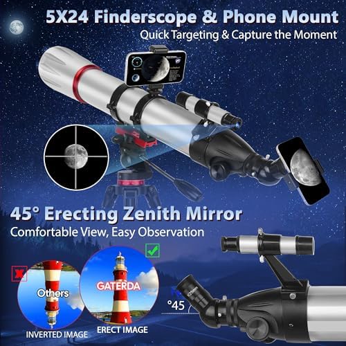 Gaterda 90mm Refractor Telescope for Adults