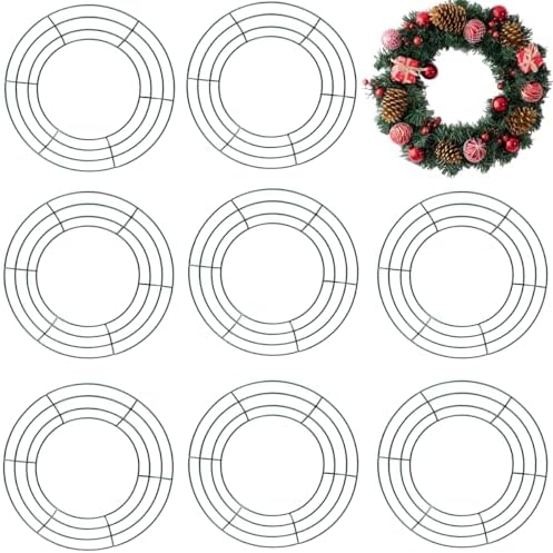 TIHOOD 10PCS 10 Inch Metal Wreath Frame Green