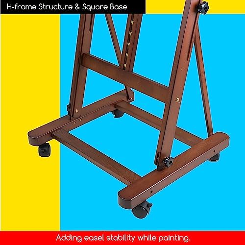 MEEDEN Large Studio Artist Easel with Storage and Wheels