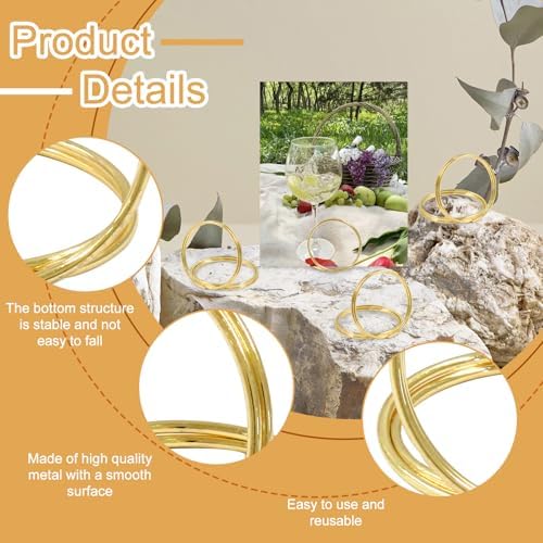 60 Pack Gold Place Card Holder Round Shape