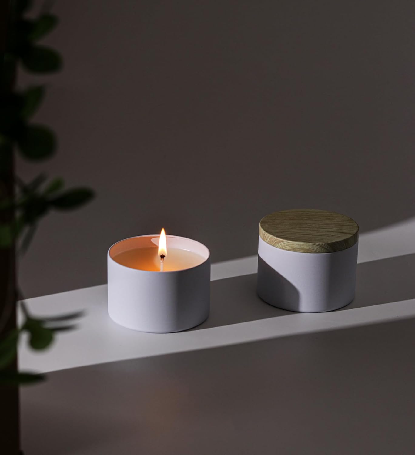 Aroparc 8oz Candle Tins 24 Pack with Wood Grain Lids