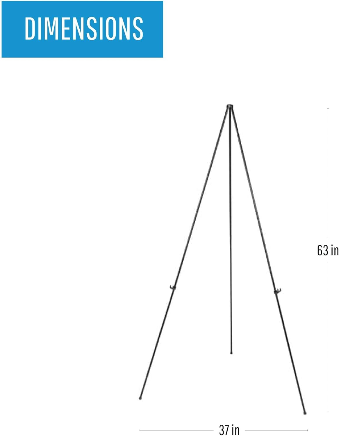 MasterVision Instant Easel Black Steel Lightweight