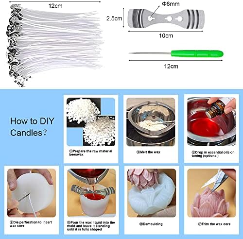 NICAVKIT 6Pcs Silicone Candle Molds Set for DIY Candles Soaps Baking Desserts