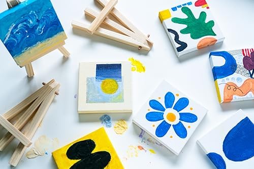 Hello Artist Party Pack Mini Canvas with Easel 4 Pieces