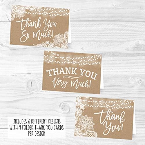 Hadley Designs 24 Rustic Kraft Greeting Cards