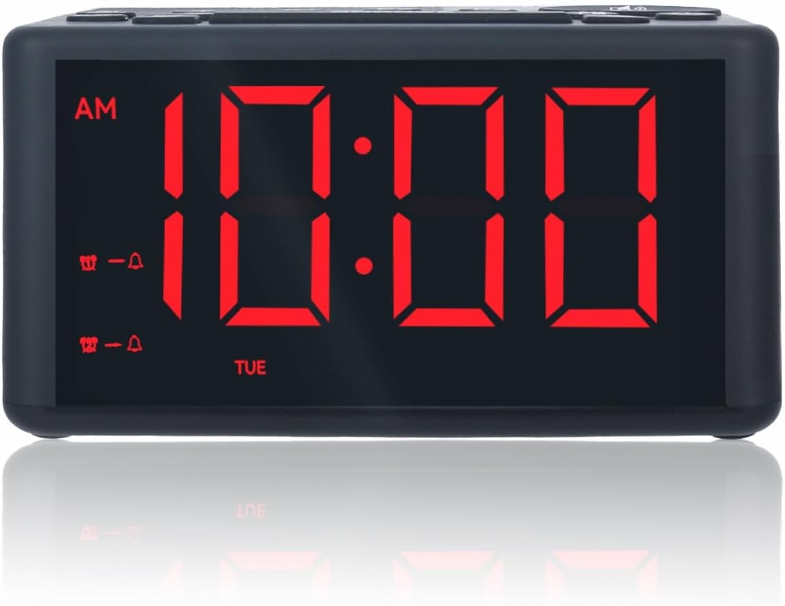 Digital Alarm Clock Radio with AMFM Radio and Dual Alarms