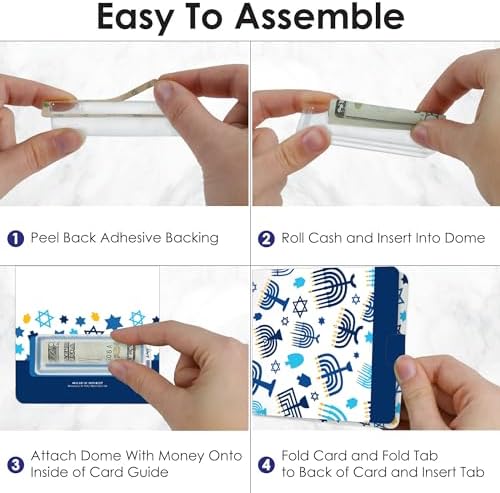 Big Dot of Happiness Hanukkah Menorah Money Holder Gift Set of 6