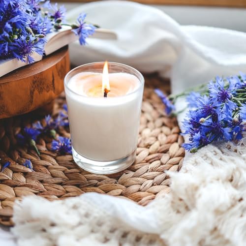 Showin Thick Candle Jars 16 Pcs 7 Oz Clear Glass with Wood Lids