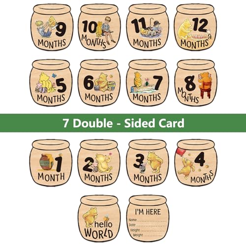 PAMBO Baby Bear Month Milestone Circles with Name Signs