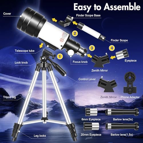 HUGERSTAR 70mm Telescope for Adults and Kids