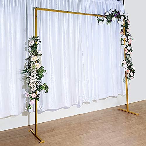 BalsaCircle 8 Foot Gold Metal Square Backdrop Stand Arch