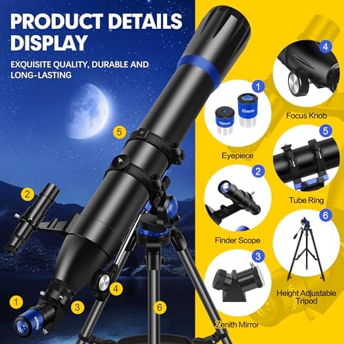 Yenguan 90mm Aperture Telescope with Tripod and Phone Adapter