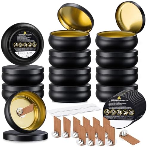 Opeshar 12 Piece 8oz Matte Black Candle Tin Set