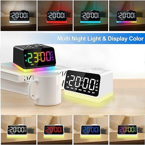JALL Digital Alarm Clock with FM Radio and Night Light