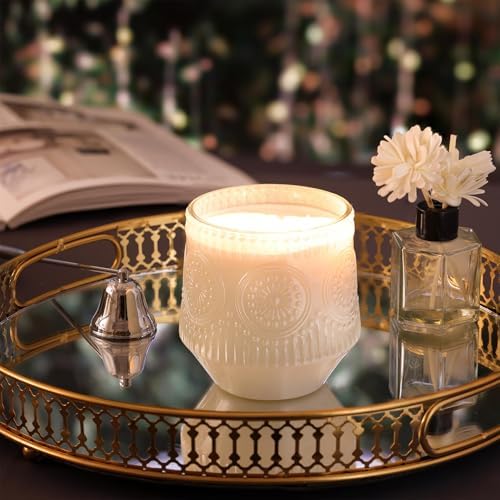 LAMORGIFT 6 Pack Large Candle Jars with Wooden Lids and Labels 1
