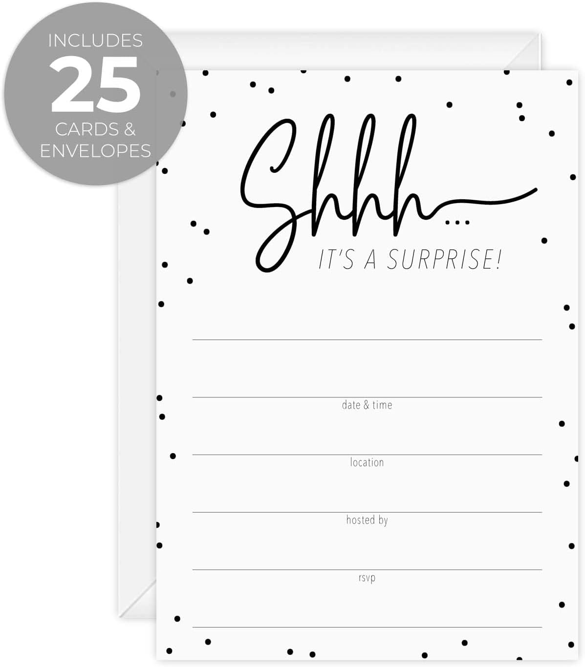 Canopy Street Surprise Party Fill In Invites 5x7
