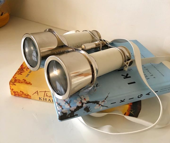 Nautical Chrome Binocular with Leather Case