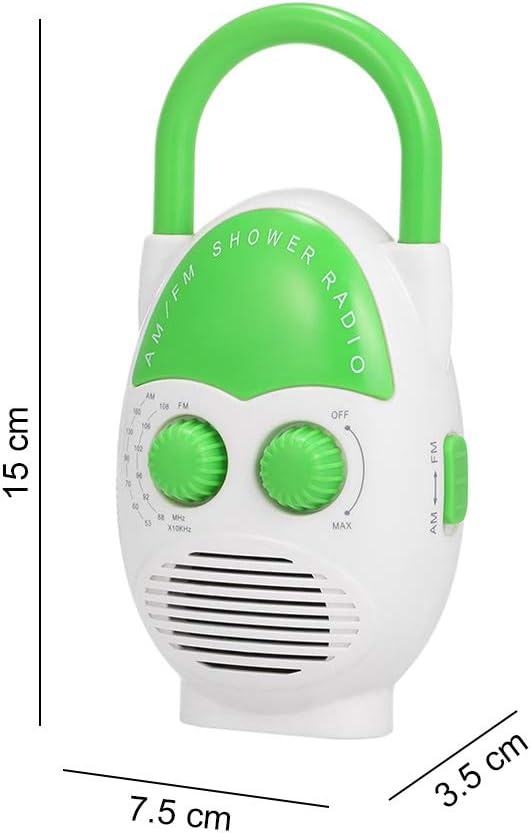 Waterproof Shower Radio with AMFM and Top Handle