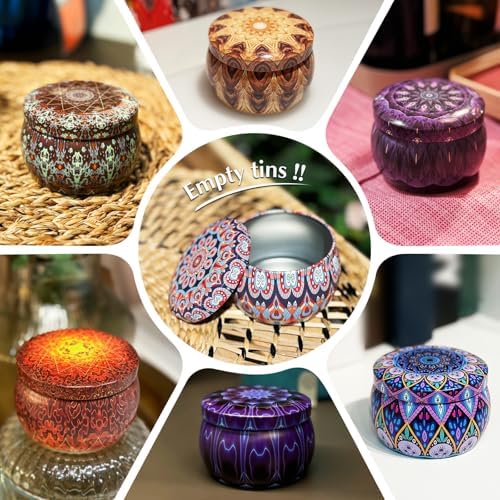 Domivirgo 24 Empty Candle Tins with Lids - Simple Candle Making Kit