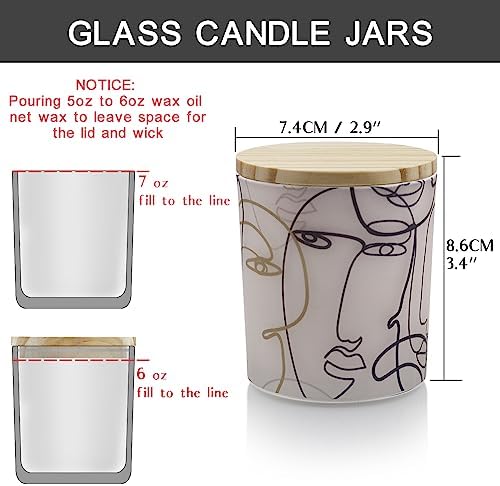 Frosted Glass Candle Jars with Wooden Lids 6PCS