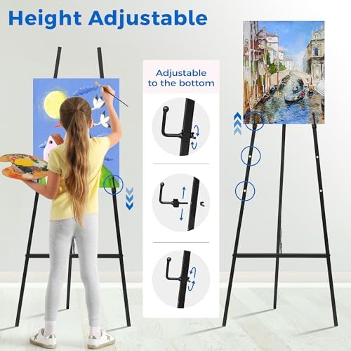 ARTASY 50 Inch Black Easel Stand for Wedding Signs and Art Displays